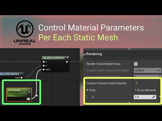 UE4 Custom Primitive Data: Control Material Parameters per each Static Mesh Instance