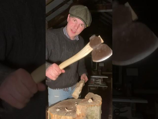 Making an ash and bog oak handle for my grandfathers axe #ireland #woodwork #handtools #bogoak