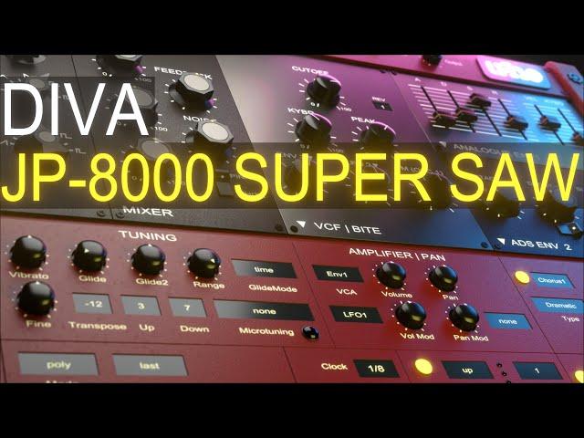 JP-8000 Supersaw in u-he Diva! Sound Design Tutorial