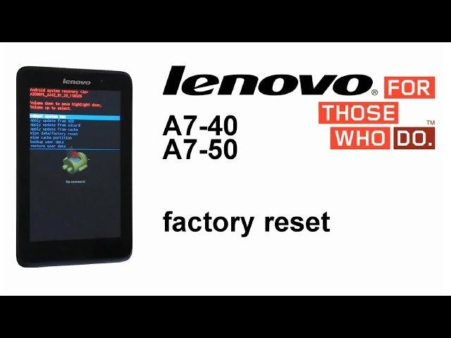 Lenovo TAB 2 A7-50, A7-40, A7-30, A3500 - Hard Reset, Screen Password Lock Removal Reset button