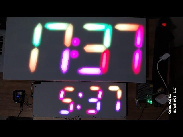 WLED CLOCK ESP32 NTP. WS2812B & WS2811. 12/24 H