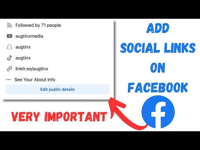 How to Add Social Links on Facebook Profile || Social Media Links on Facebook