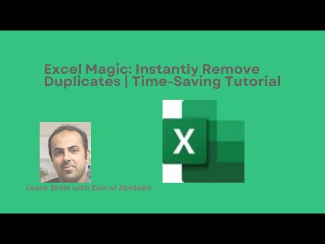 Excel Magic: Instantly Remove Duplicates  Time Saving Tutorial