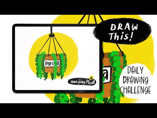 Drawing Challenge with Adobe Fresco - Day 4 | Hanging Plant