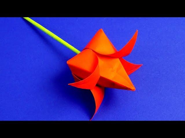 How to make a tulip of paper with your hands | ORIGAMI TULIP | Flowers from paper