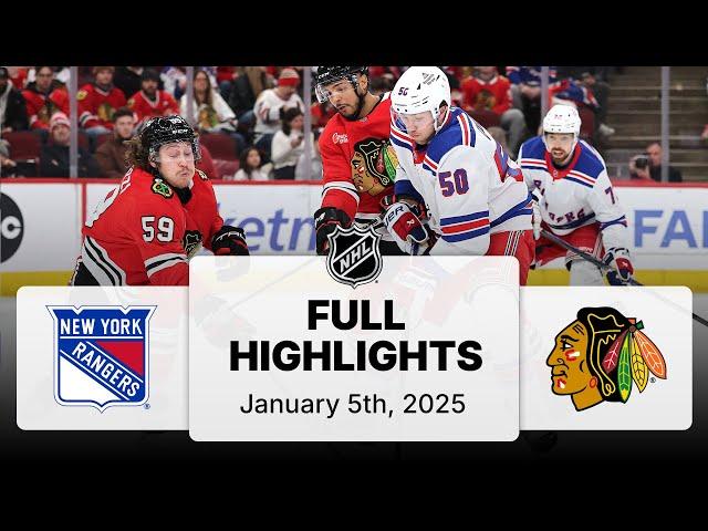 NHL Highlights | Rangers vs. Blackhawks | January 05, 2025