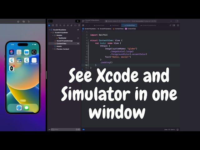 See Xcode and Simulator in One Window | Xcode tips and tricks