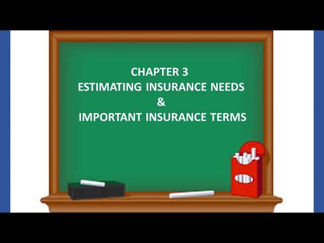 Chapter 3 Estimating Insurance Needs & Important Insurance Terms