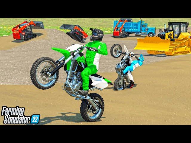 MX DIRT TRACK POPPIN' WHEELIES OVER JUMPS (FS22 MOD) | CAN WE MAKE BILLIONS - Farming Simulator 22