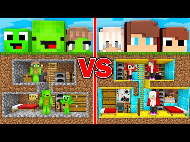 Mikey Family vs JJ Family UNDEGROUND BASE in Minecraft ! - Maizen