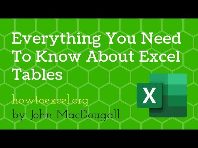 Everything You Need To Know About Excel Tables