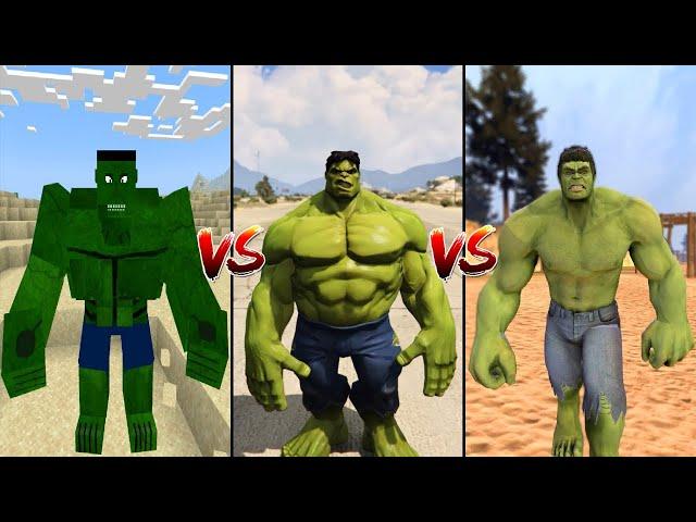 MINECRAFT HULK VS GTA 5 HULK VS GARRY'S MOD HULK - WHO IS BEST?