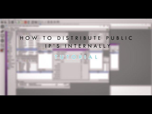 How to distribute your Public Ip's Internally.