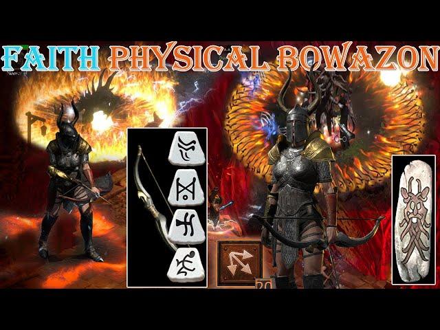 Diablo 2 Resurrected - Faith Runeword Physical Bowazon Build Sundered Charm Uber Tristram