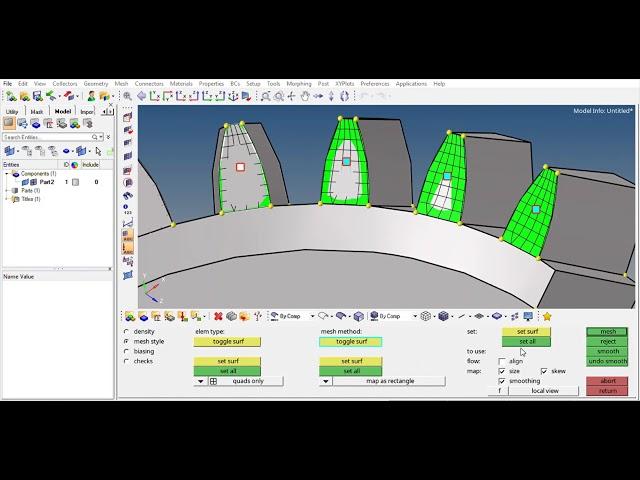 Hex-meshing a bevel gear in HyperMesh 2019 and LS-PREPOST for LS-DYNA