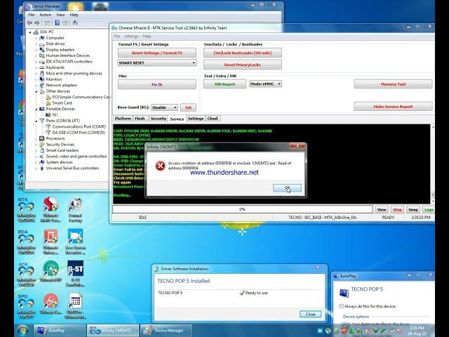 Tecno Pop5 frp unlock by cm2 dongle mtk module