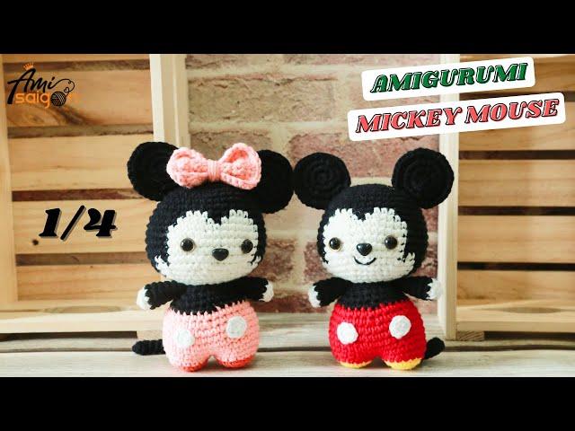 #121 | Crochet Mickey & Minnie Mouse (1/4) |  Disney Characters Crochet Pattern | @AmiSaigon