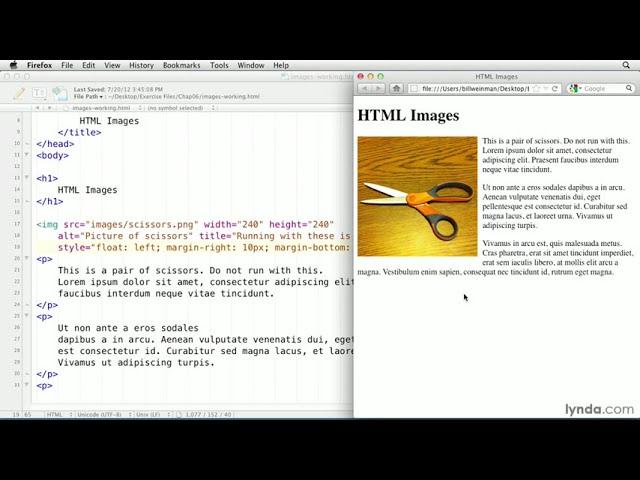 HTML Tutorial - Flowing text around an image