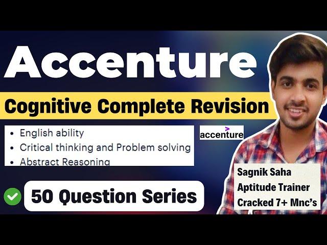 Accenture Cognitive Revision | 50 Question Series | Aptitude, Verbal & Reasoning | Final Live Class