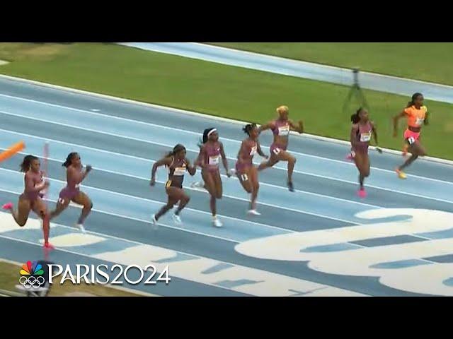 Melissa Jefferson wins women's 100m with a lean at USATF LA Grand Prix | NBC Sports