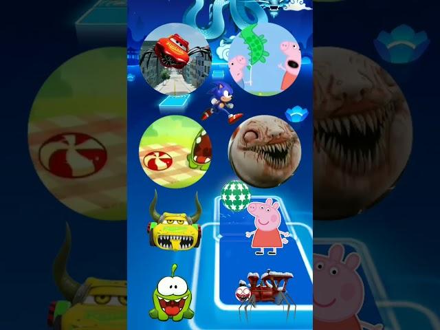 Pixar Car vs Peppa Pig vs Om Nom Exe vs Choo Choo Charles X Coffin Dance Tiles Hop 12
