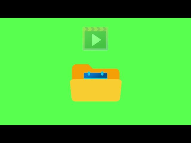 Folder animation on green screen