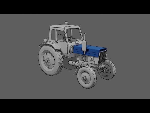 MTZ-80 Tractor [Blender 2.91] Timelapse