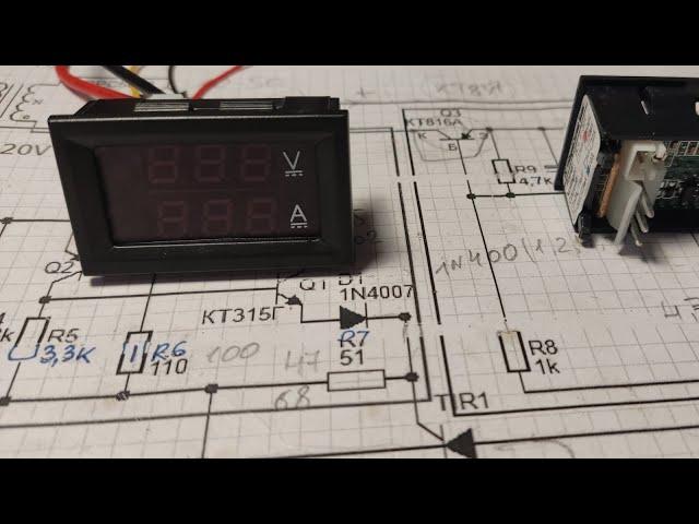 Как подключить китайский  V A метр к зарядному на тиристоре. Очень подробно.