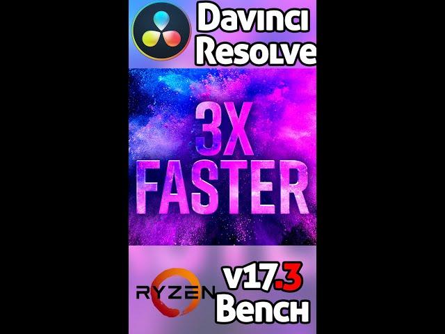 Davinci Resolve 17.3 Ryzen benchmarks #Shorts