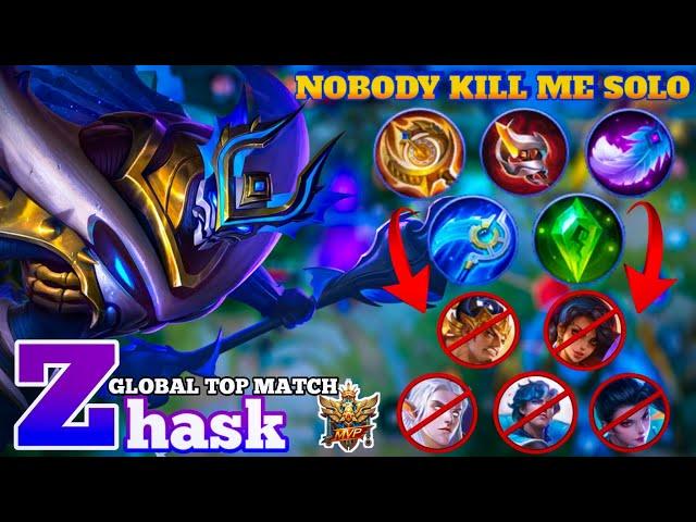 Kill 35!! Zhask Best Build And Emblem 2023 | Solo Ranked Game | Zhask Top Global Gameplay