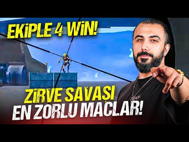 EKİPLE ZİRVE SAVAŞINDA 4 WİN ALDIK (EN ZORLU RANK MAÇLARI) | PUBG MOBILE