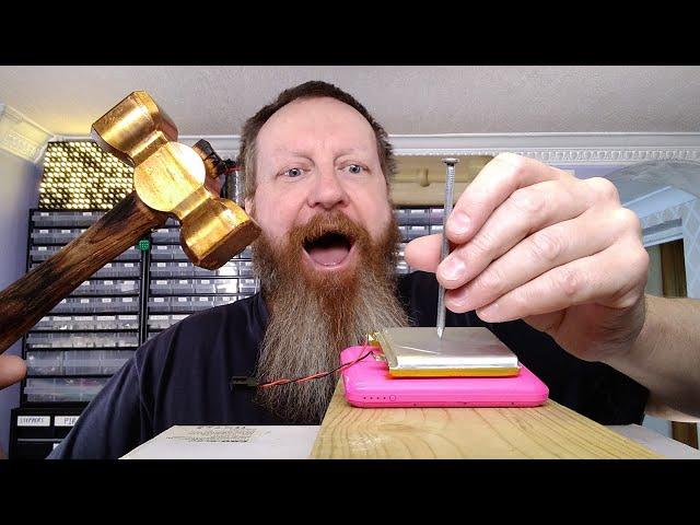 Poundland lithium cell vs the mighty AvE hammer