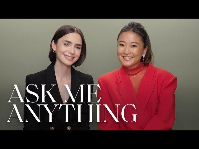 Lily Collins & Ashley Park Rank ‘Emily in Paris’ Love Interests | Ask Me Anything | ELLE