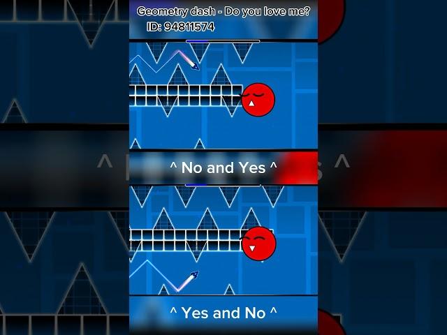 Geometry dash - Do you love me (Yes & No, No & Yes) #geometrydash #shorts