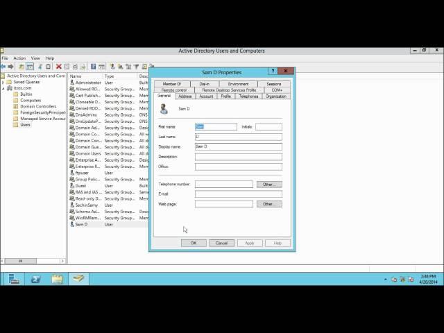 How to Create a Domain User Account in windows server 2012