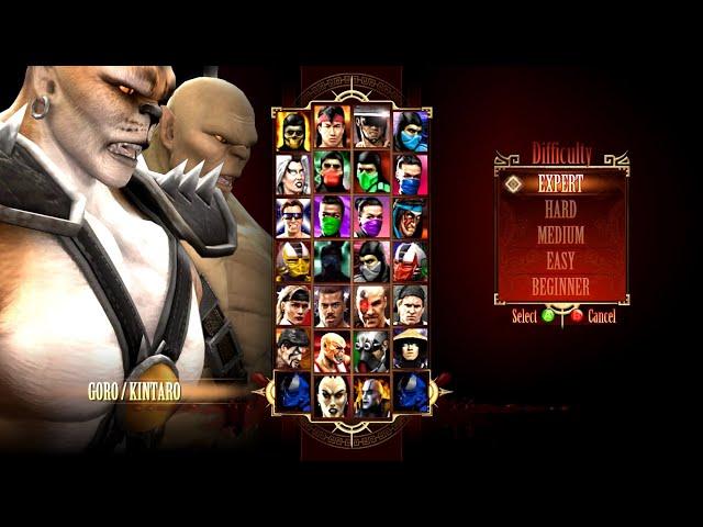 Mortal Kombat 9 - Expert Tag Ladder (GORO & KINTARO) - (No Round/Losses) Gameplay @(1080p)60ᶠᵖˢ 