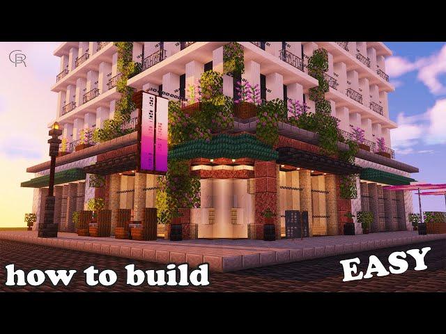 Minecraft: how to build a CORNER HOUSE | BAR | CAFÉ . easy tutorial (Minecraft house tutorial)