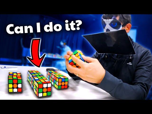 I Tried To Solve 10 Rubik's Cubes BLINDFOLDED 