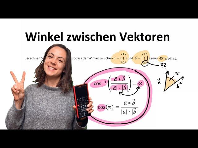 Achtung, schwierig! Berechne u, sodass der Winkel zwischen den zwei Vektoren 45 Grad groß ist!