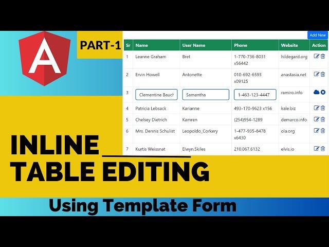 Inline Table Editing Angular 15 | angular tutorials | angular tutorial for beginners | Part-1