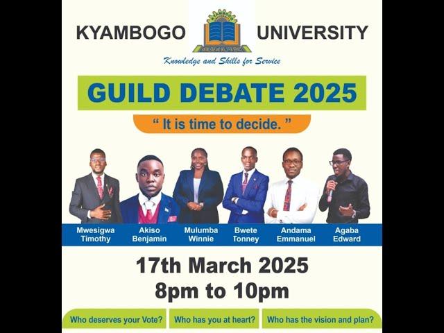 KYAMBOGO UNIVERSITY GUILD PRESIDENTIAL DEBATE 2025  - Live