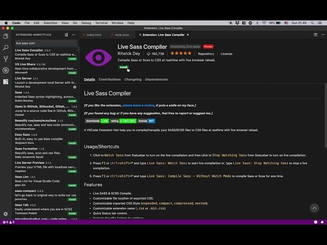 How to compile scss/sass files in VS Code automatically! (+live page preview)