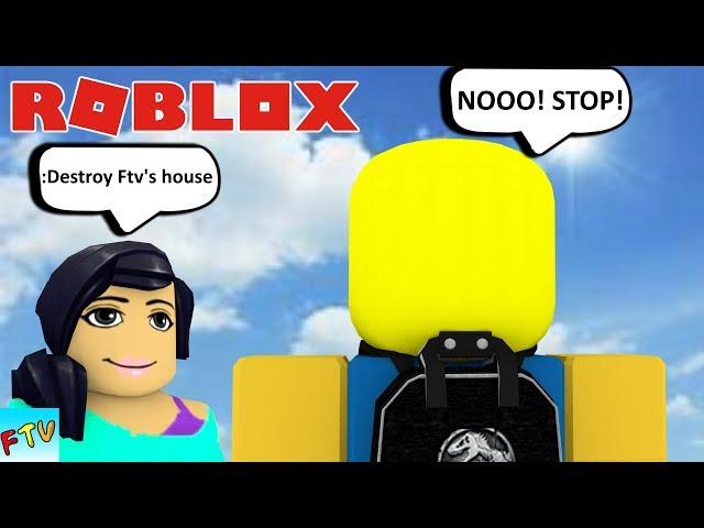 SHE DESTROYED MY MINECRAFT HOUSE IN ROBLOX!!!