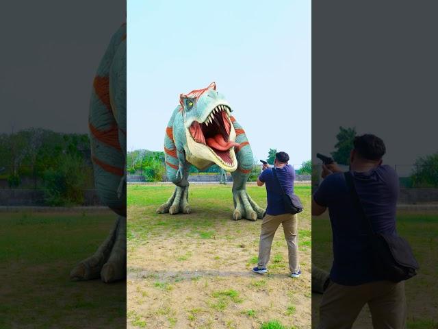 T-Rex Dinosaur Attacks a man in Jurassic World | Dinosaur Point