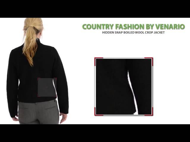 Country Fashion by Venario Boiled Wool Crop Jacket (For Women)