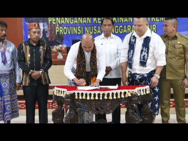 Gubernur NTT VBL memberikan Sambutan pada Rapat Penanganan Kemiskinan Ekstrem Provinsi NTT