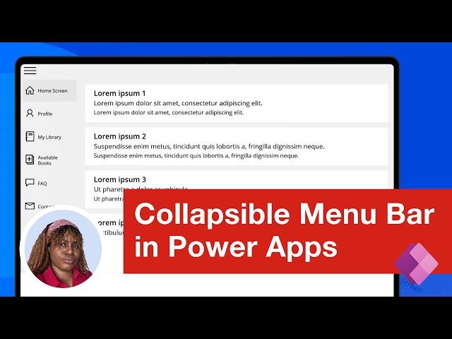 Create a Collapsible Menu Navigation Bar in Power Apps using a Gallery Control