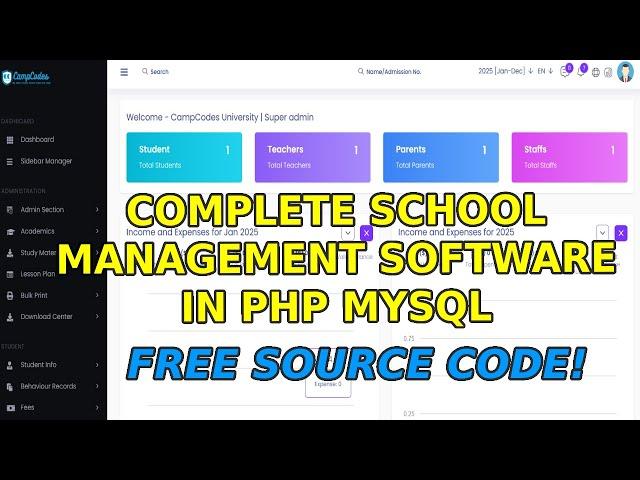 Complete School Management Software in PHP MySQL (Laravel) | Free Source Code Download