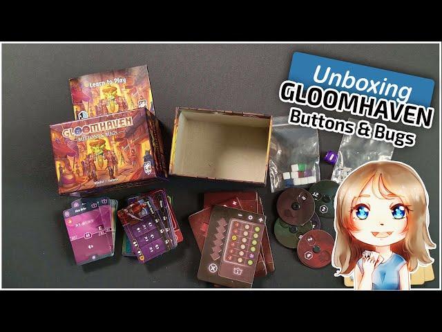 Unboxing du mini Gloomhaven Buttons and Bugs !