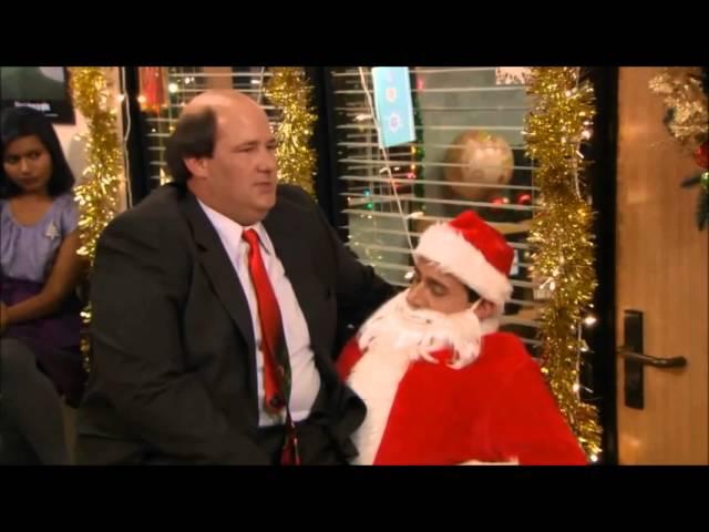 The Office - Christmas episode bloopers - FUNNY! (Steve Carell as Santa :-)